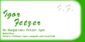 igor fetzer business card